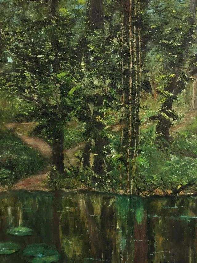 Jardín Botánico, óleo sobre lienzo, pintura de Mariela Restrepo