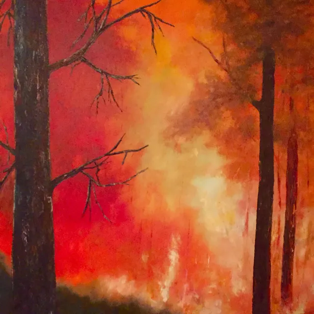 Un Final Un Comienzo, óleo sobre lienzo, pintura de Mariela Restrepo